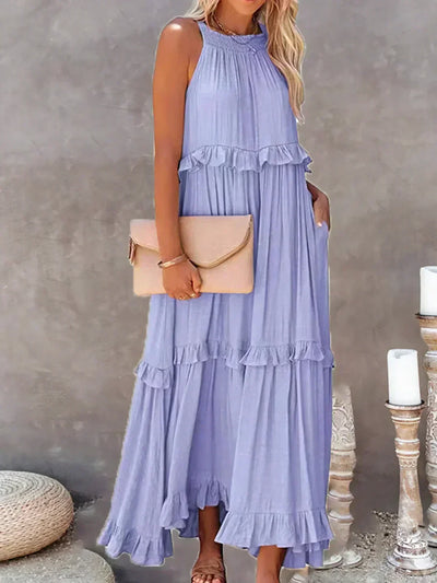 Amore Di Gioielli | Halter Ruffle Maxi Kjole ( Næsten udsolgt )
