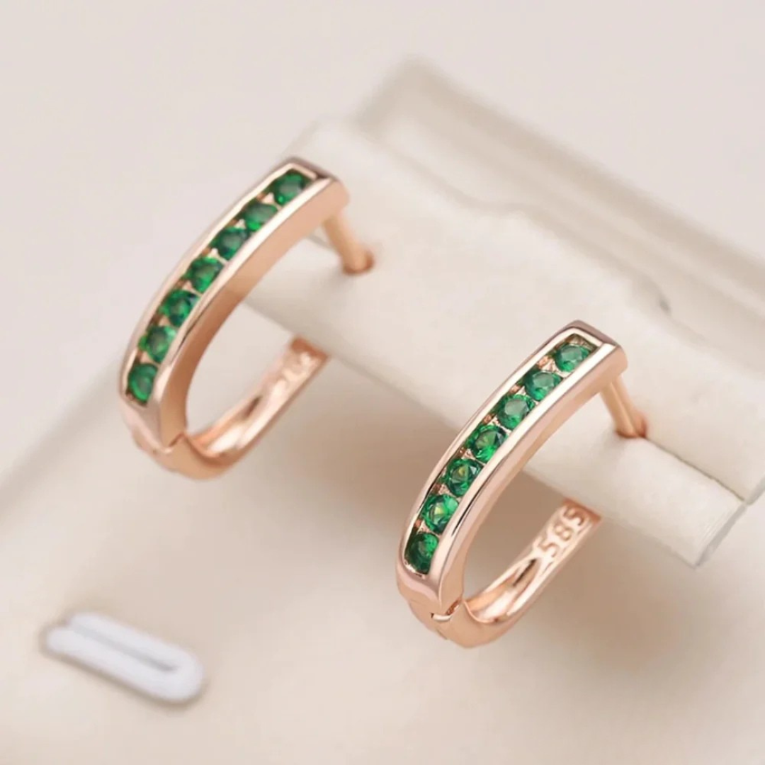 Amore Di Gioielli | Elegante grønne krystaløreringe
