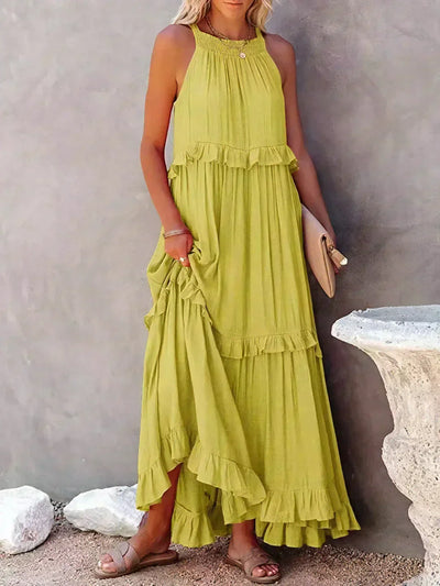 Amore Di Gioielli | Halter Ruffle Maxi Kjole ( Næsten udsolgt )
