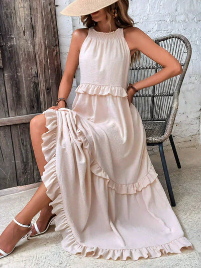 Amore Di Gioielli | Halter Ruffle Maxi Kjole ( Næsten udsolgt )