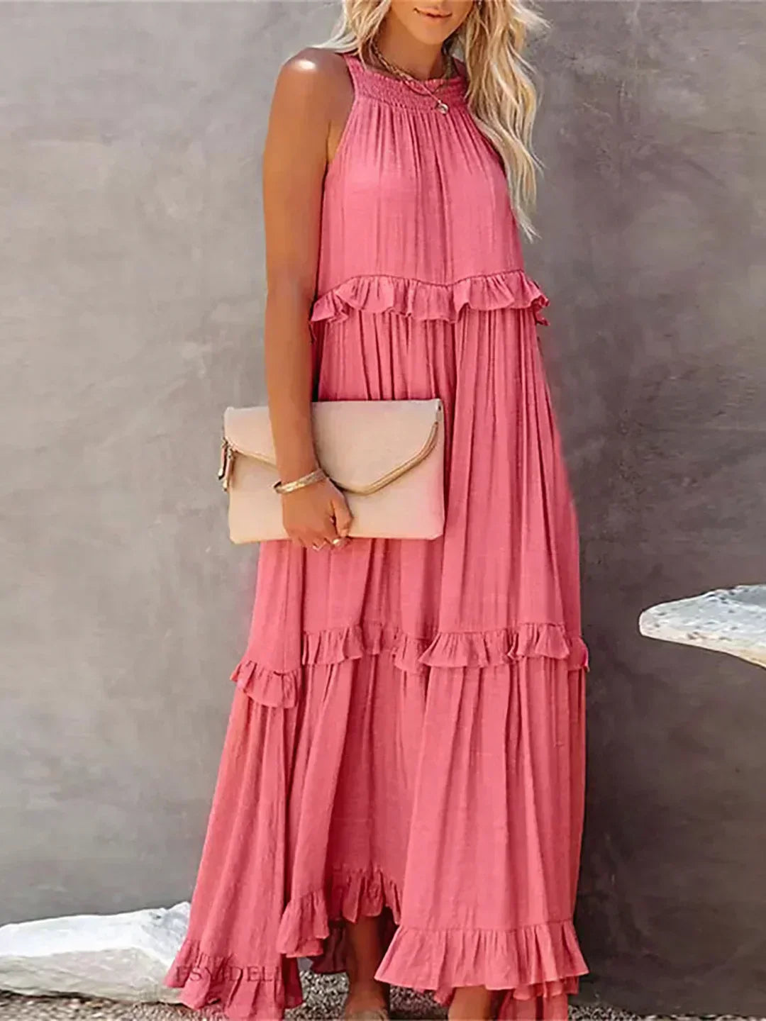 Amore Di Gioielli | Halter Ruffle Maxi Kjole ( Næsten udsolgt )