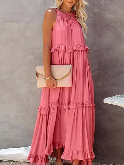 Amore Di Gioielli | Halter Ruffle Maxi Kjole ( Næsten udsolgt )