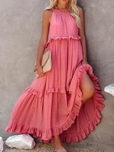 Amore Di Gioielli | Halter Ruffle Maxi Kjole ( Næsten udsolgt )