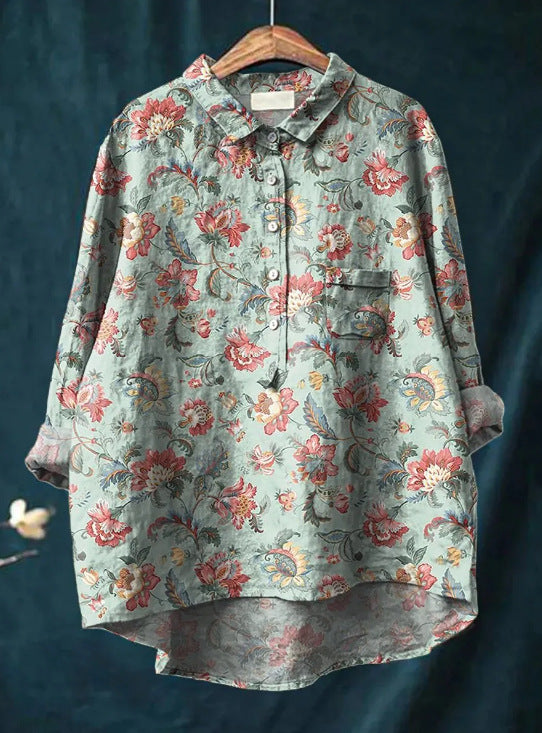 Amore Di Gioielli | Klassisk bluse med blomstermønster