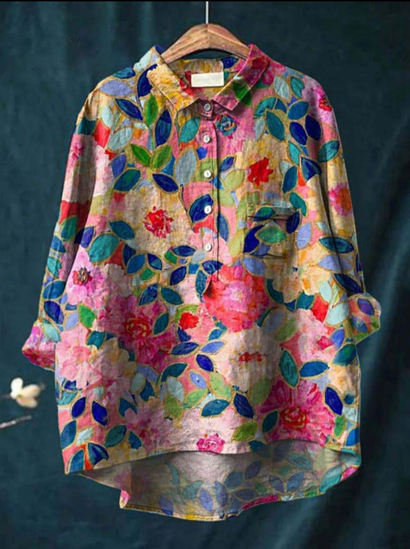 Amore Di Gioielli | Klassisk bluse med blomstermønster