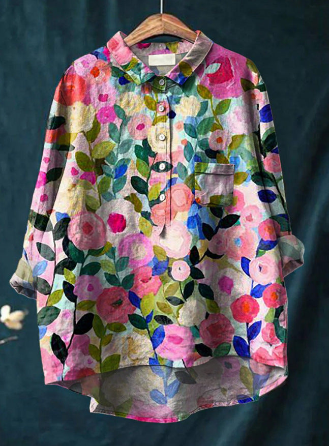 Amore Di Gioielli | Klassisk bluse med blomstermønster