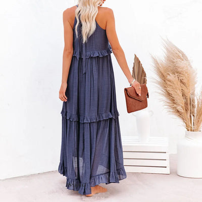 Amore Di Gioielli | Halter Ruffle Maxi Kjole ( Næsten udsolgt )