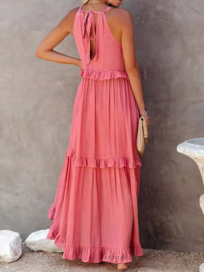 Amore Di Gioielli | Halter Ruffle Maxi Kjole ( Næsten udsolgt )