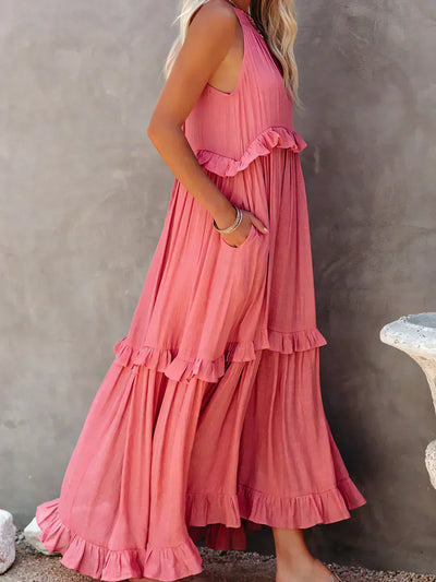 Amore Di Gioielli | Halter Ruffle Maxi Kjole ( Næsten udsolgt )