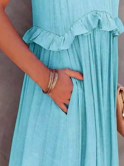 Amore Di Gioielli | Halter Ruffle Maxi Kjole ( Næsten udsolgt )