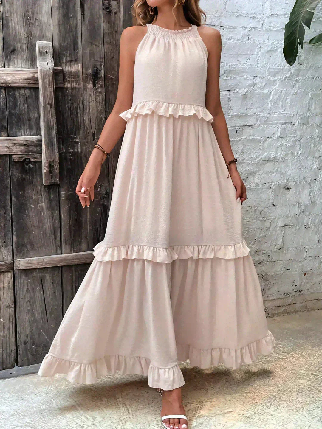 Amore Di Gioielli | Halter Ruffle Maxi Kjole ( Næsten udsolgt )