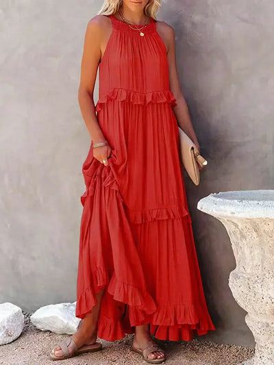 Amore Di Gioielli | Halter Ruffle Maxi Kjole ( Næsten udsolgt )