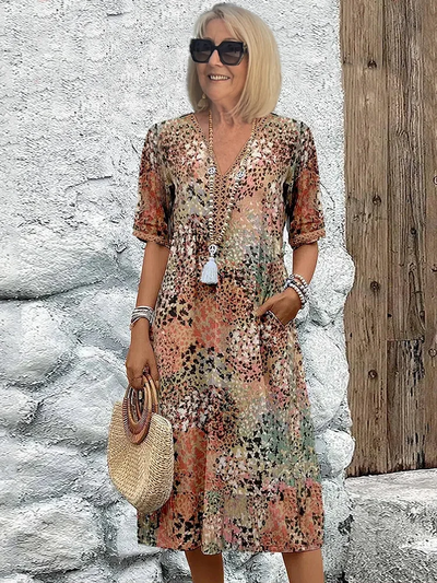 Amore Di Gioielli | Vibrant Midi Dress ( Næsten udsolgt )
