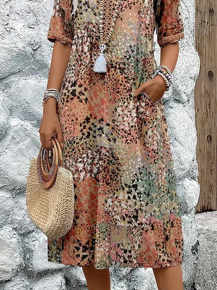 Amore Di Gioielli | Vibrant Midi Dress ( Næsten udsolgt )