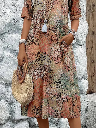 Amore Di Gioielli | Vibrant Midi Dress ( Næsten udsolgt )
