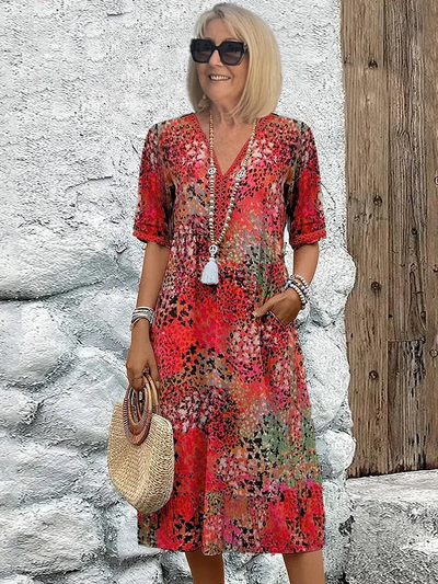 Amore Di Gioielli | Vibrant Midi Dress ( Næsten udsolgt )