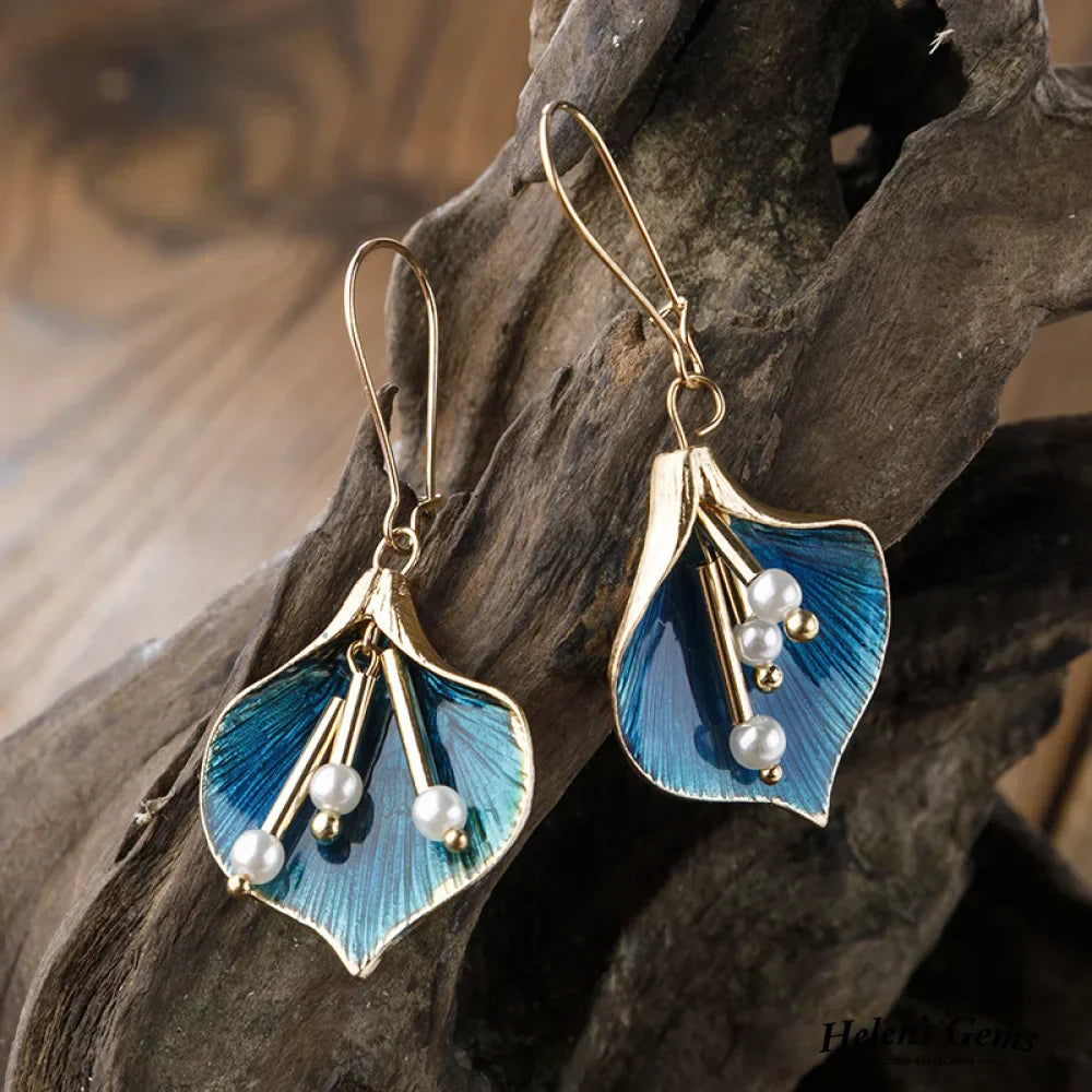 Amore Di Gioielli | Vintage Blue Lotus sølvøreringe