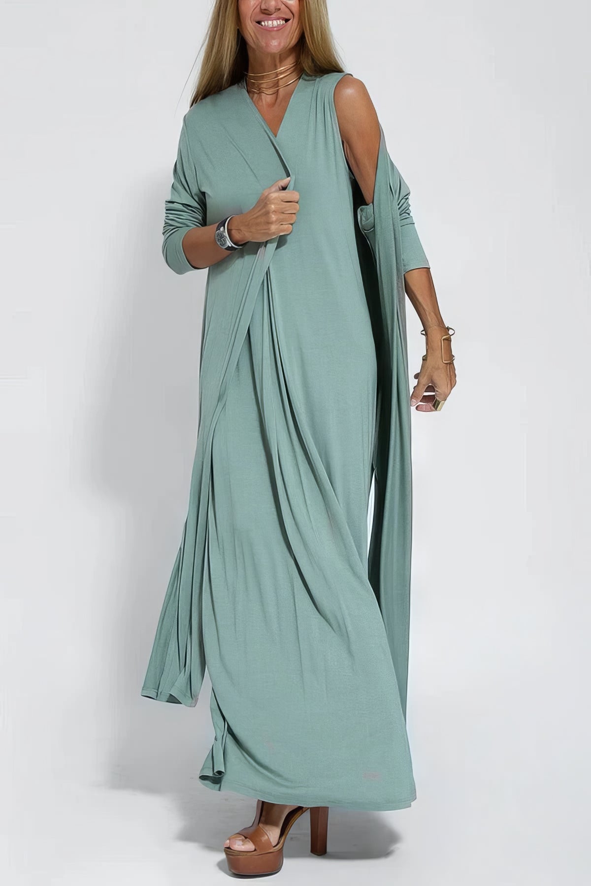 Amore Di Gioielli | Elegant lang kjole + matchende vest som en GAVE
