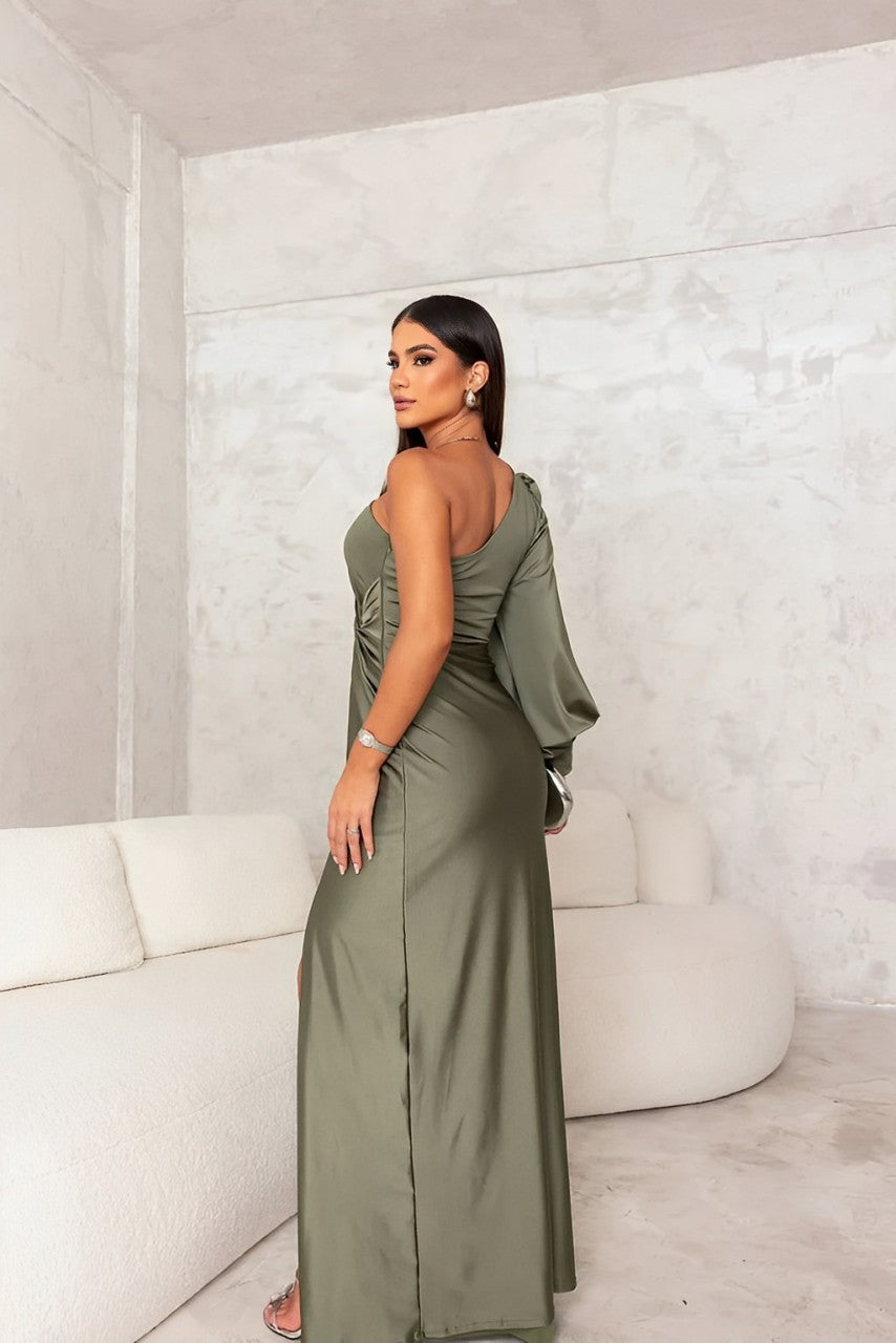Amore Di Gioielli | Elegant kjole med en skulder og slids i siden